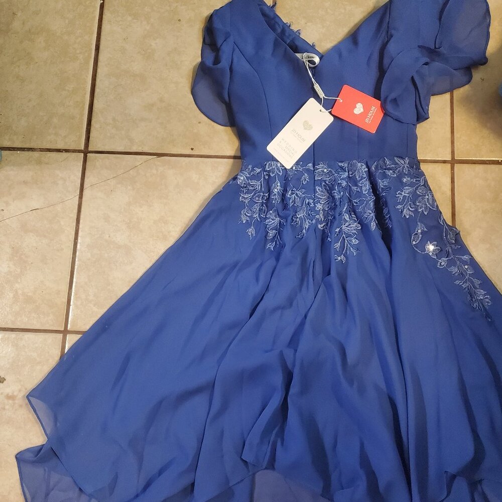Royal blue dress for an elegant occasion or for church.